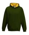 JH003B KIDS VARSITY HOODIE Forest Green / Gold colour image